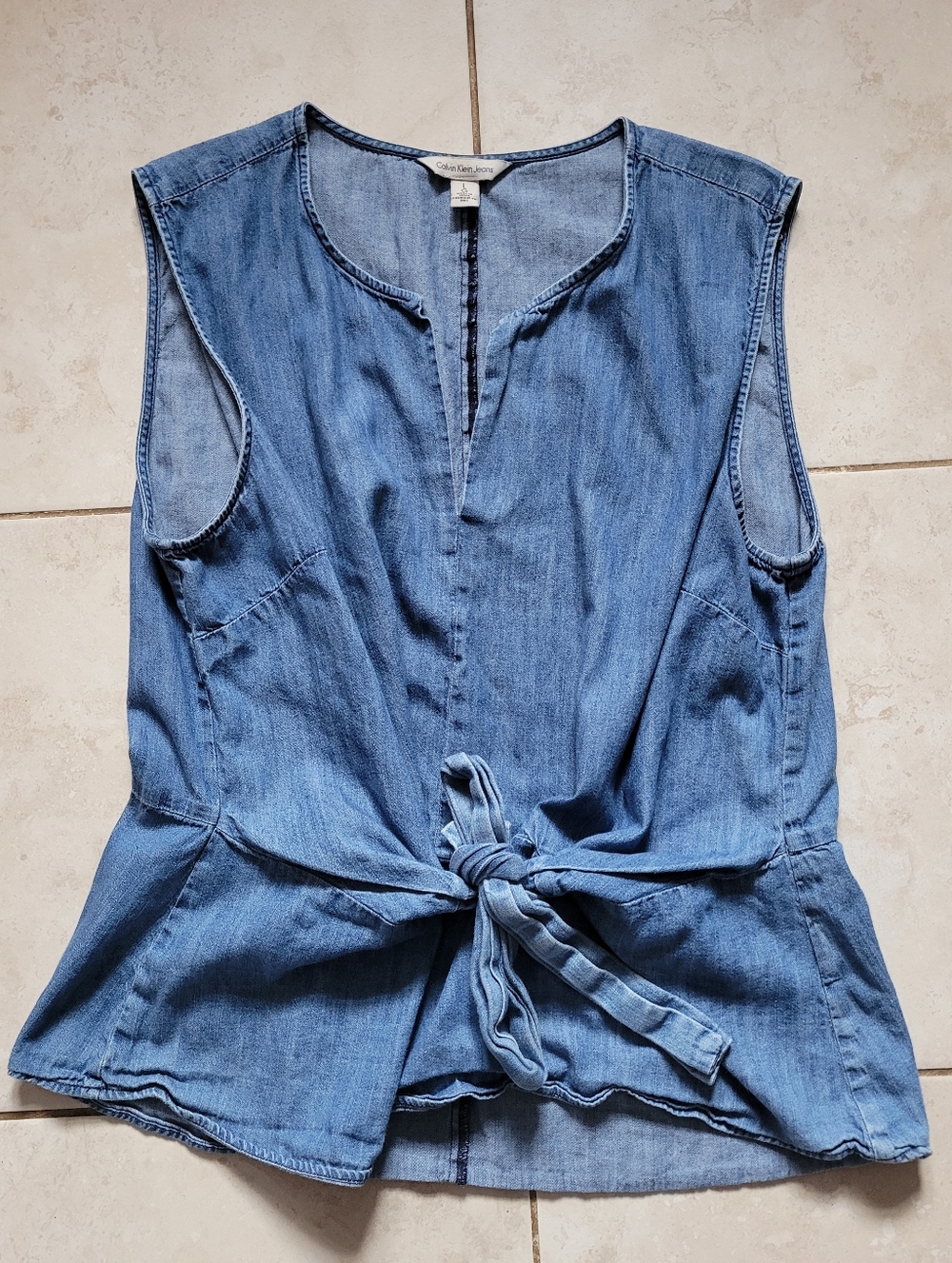Calvin Klein Jeans Light Blue Chambray Top